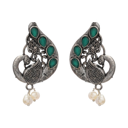 Ferocious Feathers stud earrings (Green)