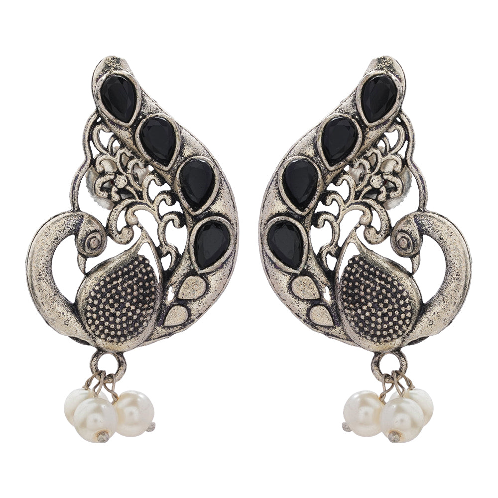 Ferocious Feathers stud earrings (Black)