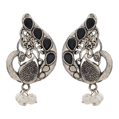 Ferocious Feathers stud earrings (Black)