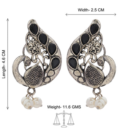 Ferocious Feathers stud earrings (Black)