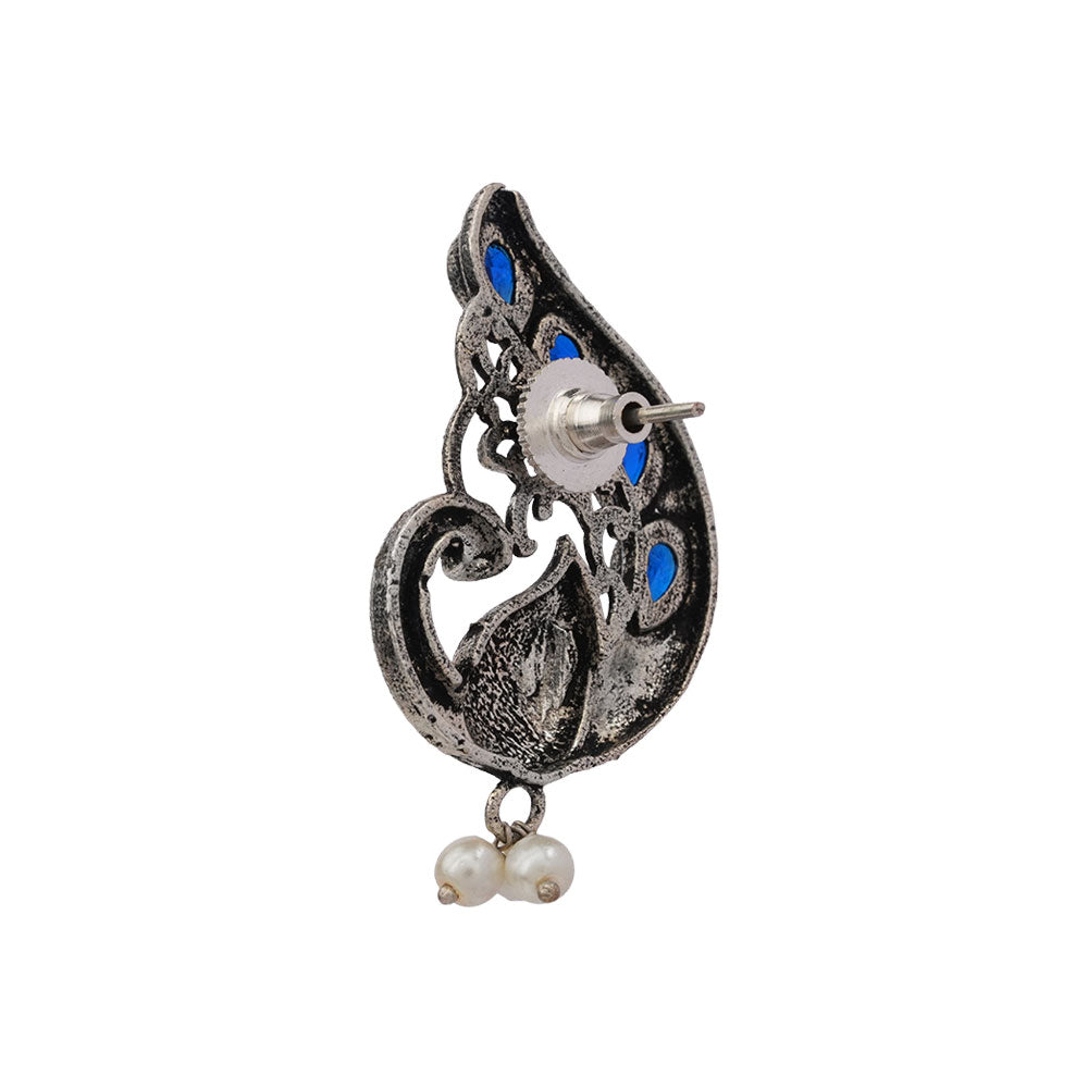 Ferocious Feathers stud earrings (Blue)