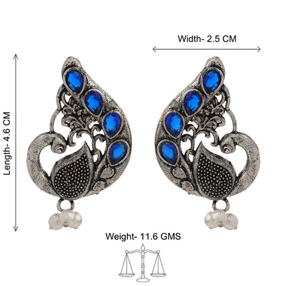 Ferocious Feathers stud earrings (Blue)