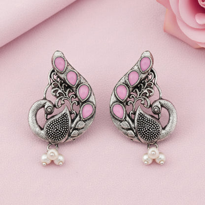 Ferocious Feathers stud earrings (Baby Pink)