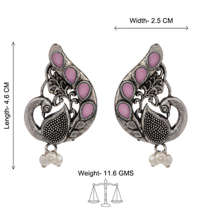Ferocious Feathers stud earrings (Baby Pink)