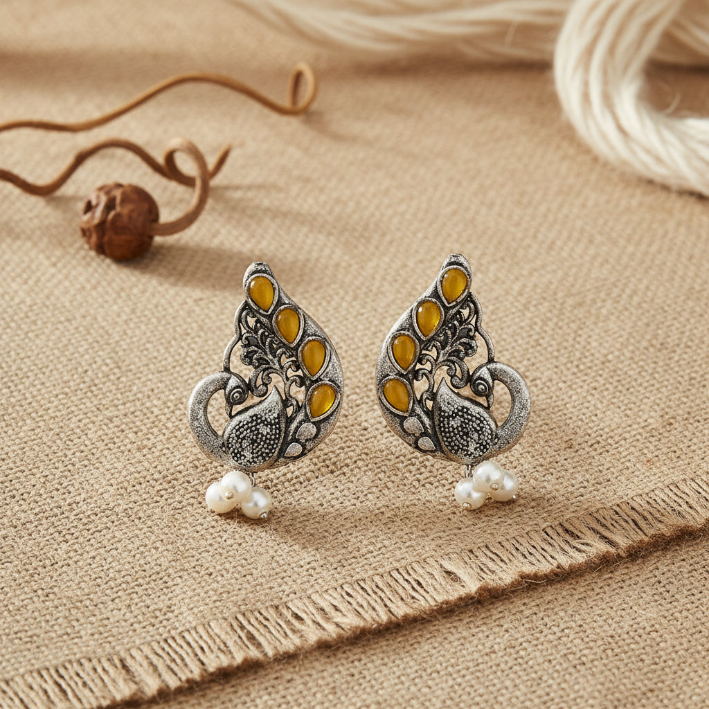 Ferocious Feathers stud earrings (Yellow)