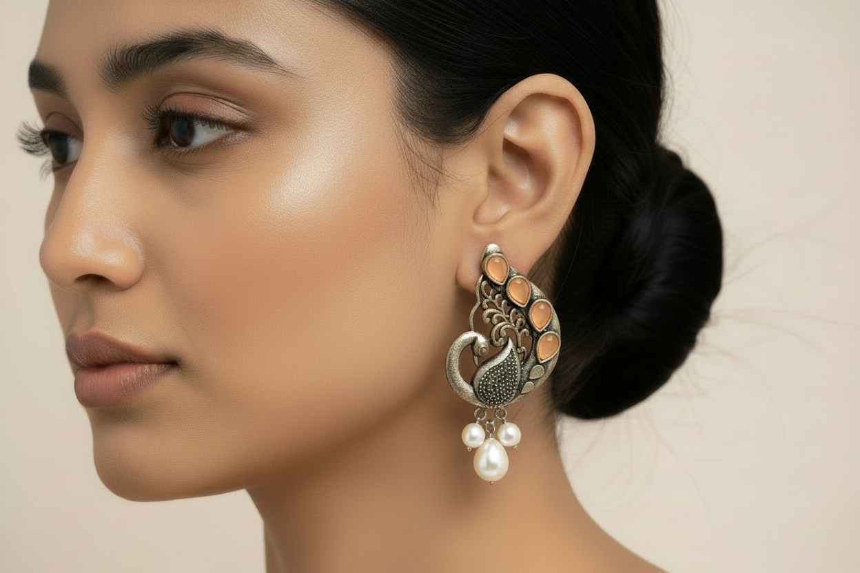 Ferocious Feathers stud earrings (Light Orange)