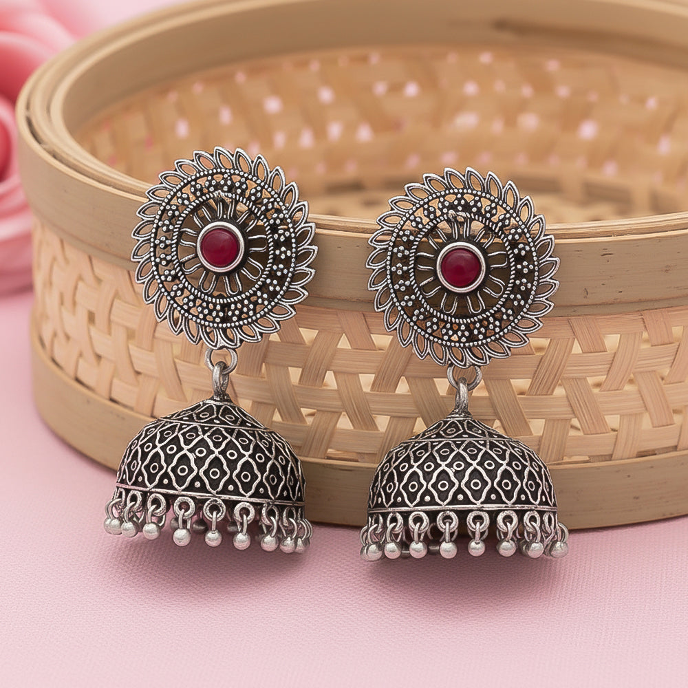 Jhilmil jhumki earring (Red)