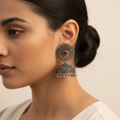 Jhilmil jhumki earring (Red)