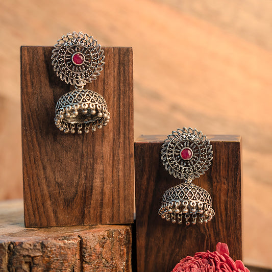 Jhilmil jhumki earring (Red)