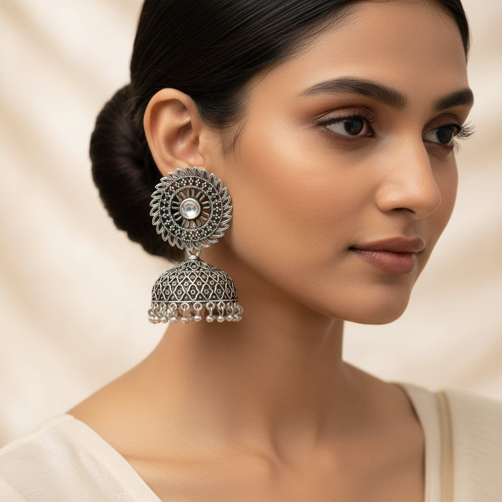 Jhilmil jhumki earring (White)