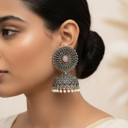 Jhilmil jhumki earring (Baby Pink)