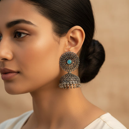 Jhilmil jhumki earring (Sky Blue)