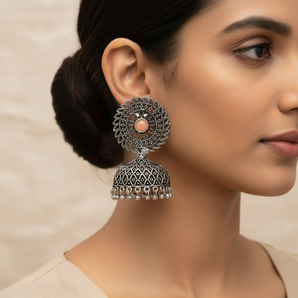 Jhilmil jhumki earring (Light Orange)