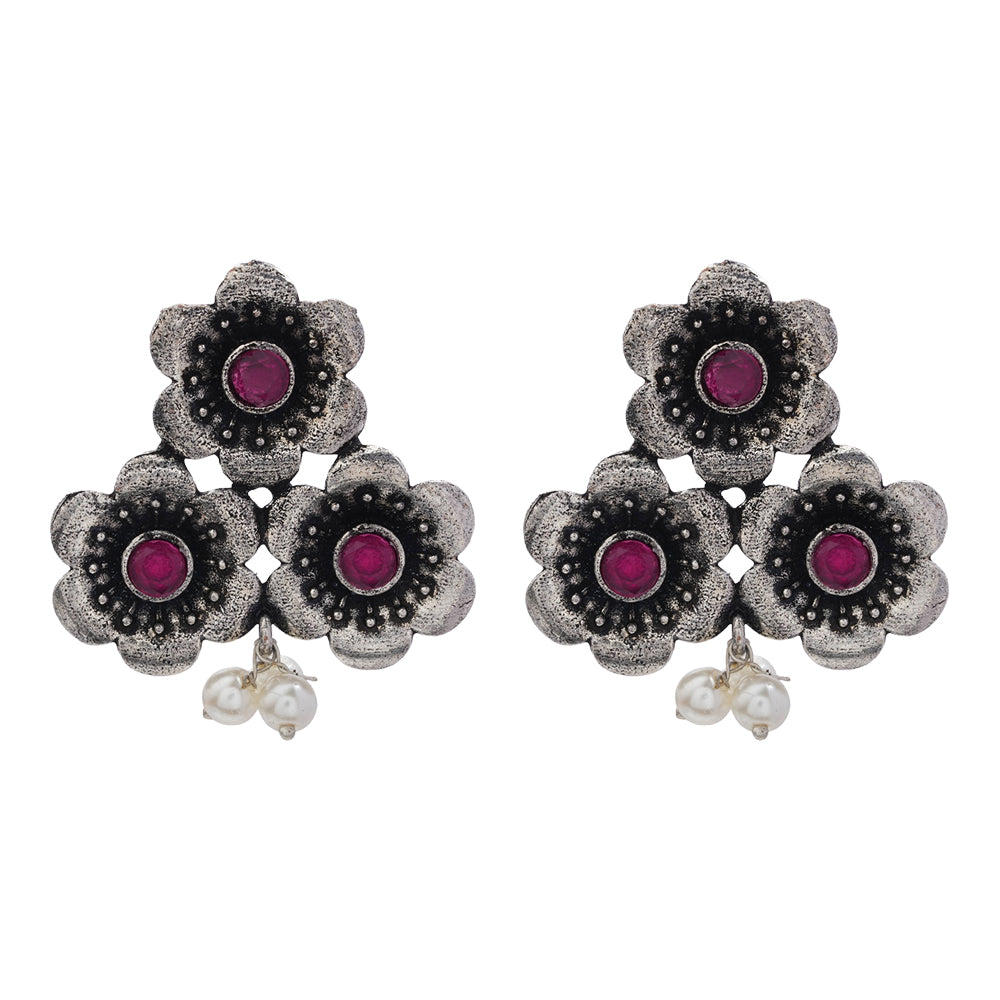 Blossom Tales stud earrings (Red)