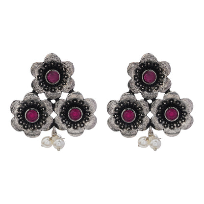 Blossom Tales stud earrings (Red)