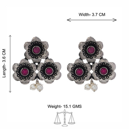 Blossom Tales stud earrings (Red)