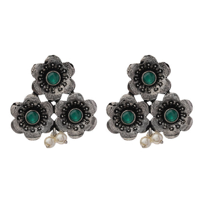 Blossom Tales stud earrings (Green)