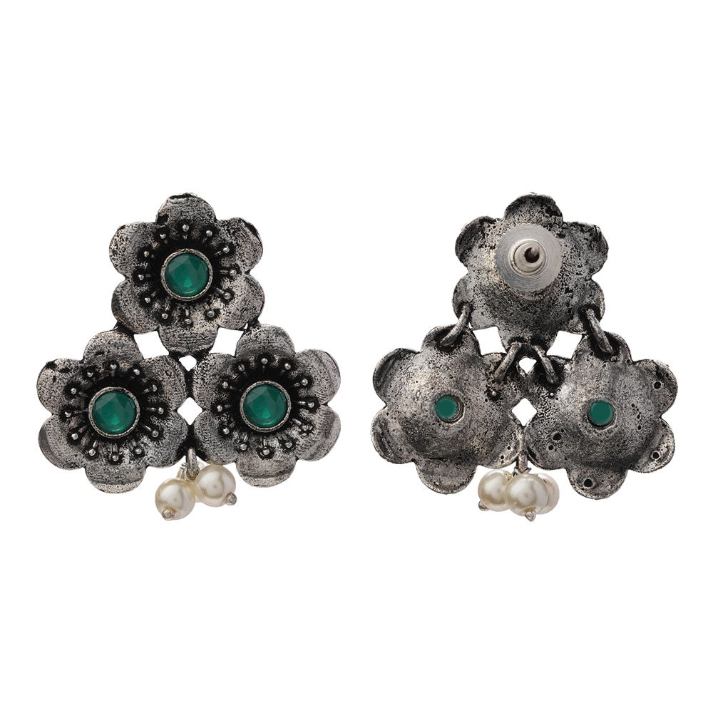 Blossom Tales stud earrings (Green)