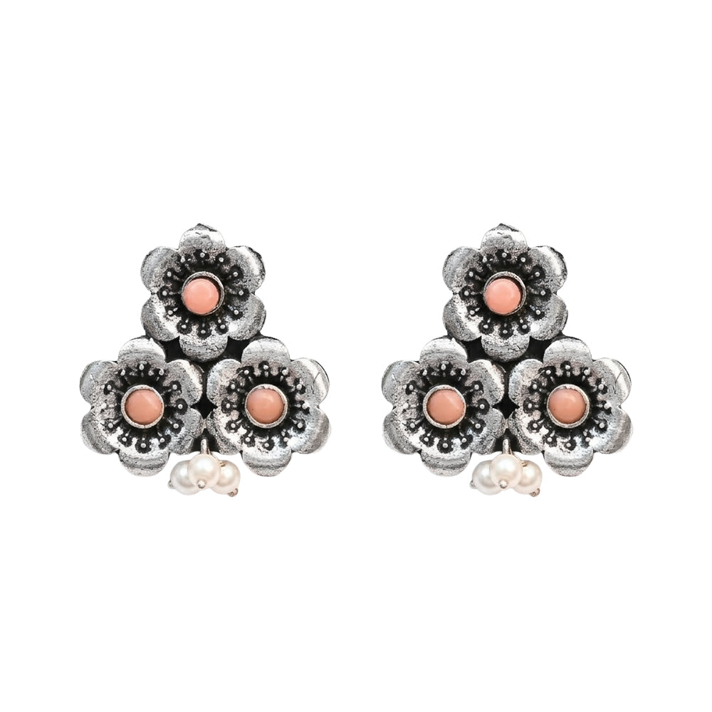 Blossom Tales stud earrings (Light Orange)