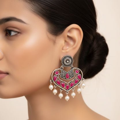 Patra dangler earrings (Red)