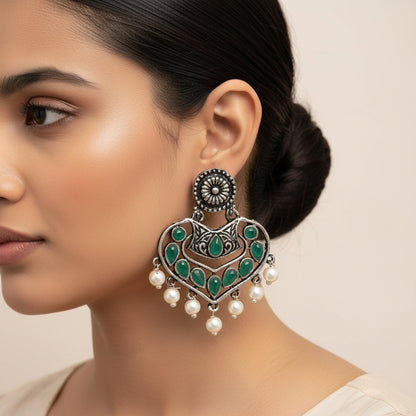 Patra dangler earrings (Green)