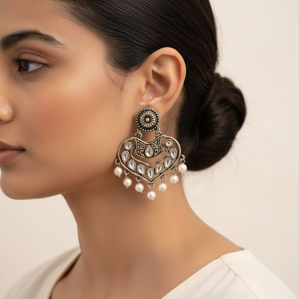 Patra dangler earrings (White)