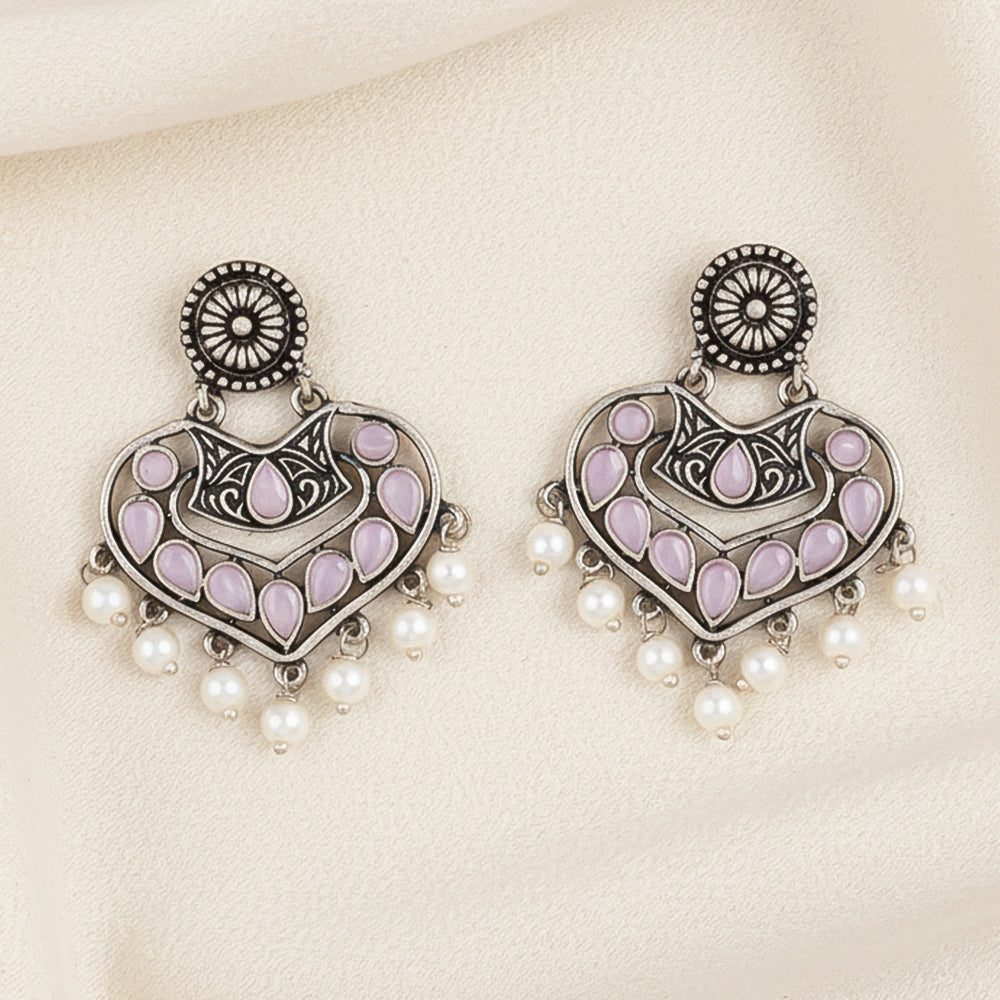Patra dangler earrings (Baby Pink)