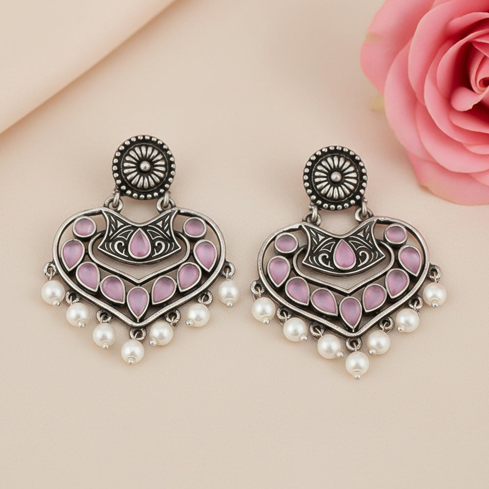 Patra dangler earrings (Baby Pink)