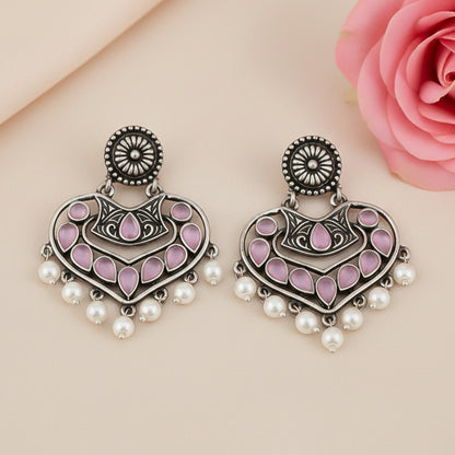 Patra dangler earrings (Baby Pink)