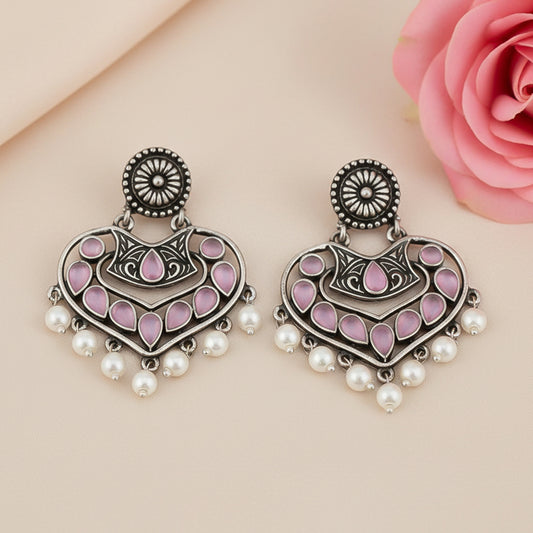 Patra dangler earrings (Baby Pink)