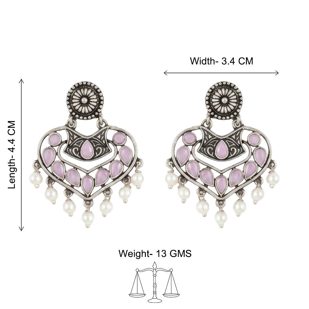 Patra dangler earrings (Baby Pink)