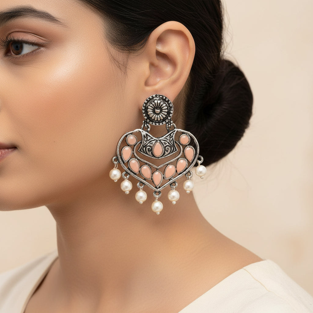 Patra dangler earrings (Light Orange)
