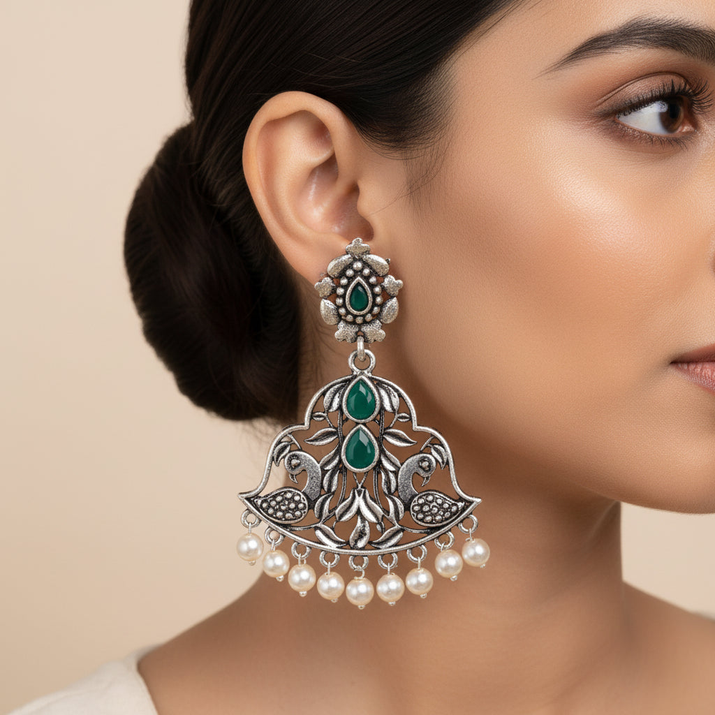 Morpatra dangler earrings (Green)