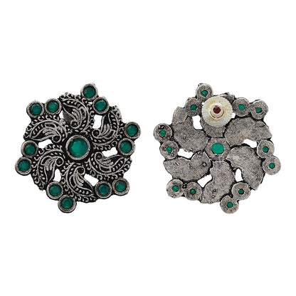 Aabroo sparkle stud earrings (Green)