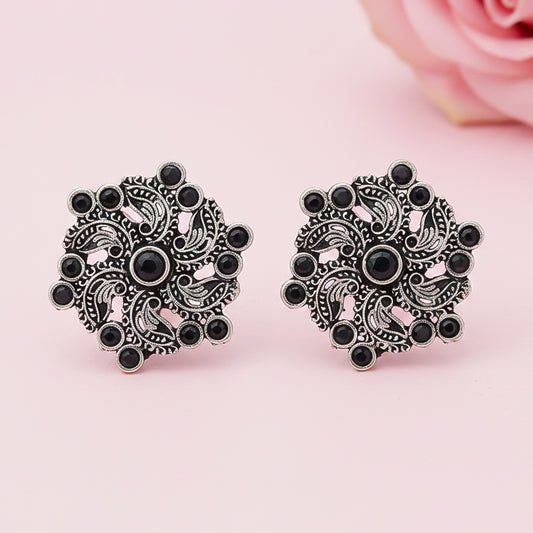 Aabroo sparkle stud earrings (Black)