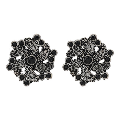 Aabroo sparkle stud earrings (Black)