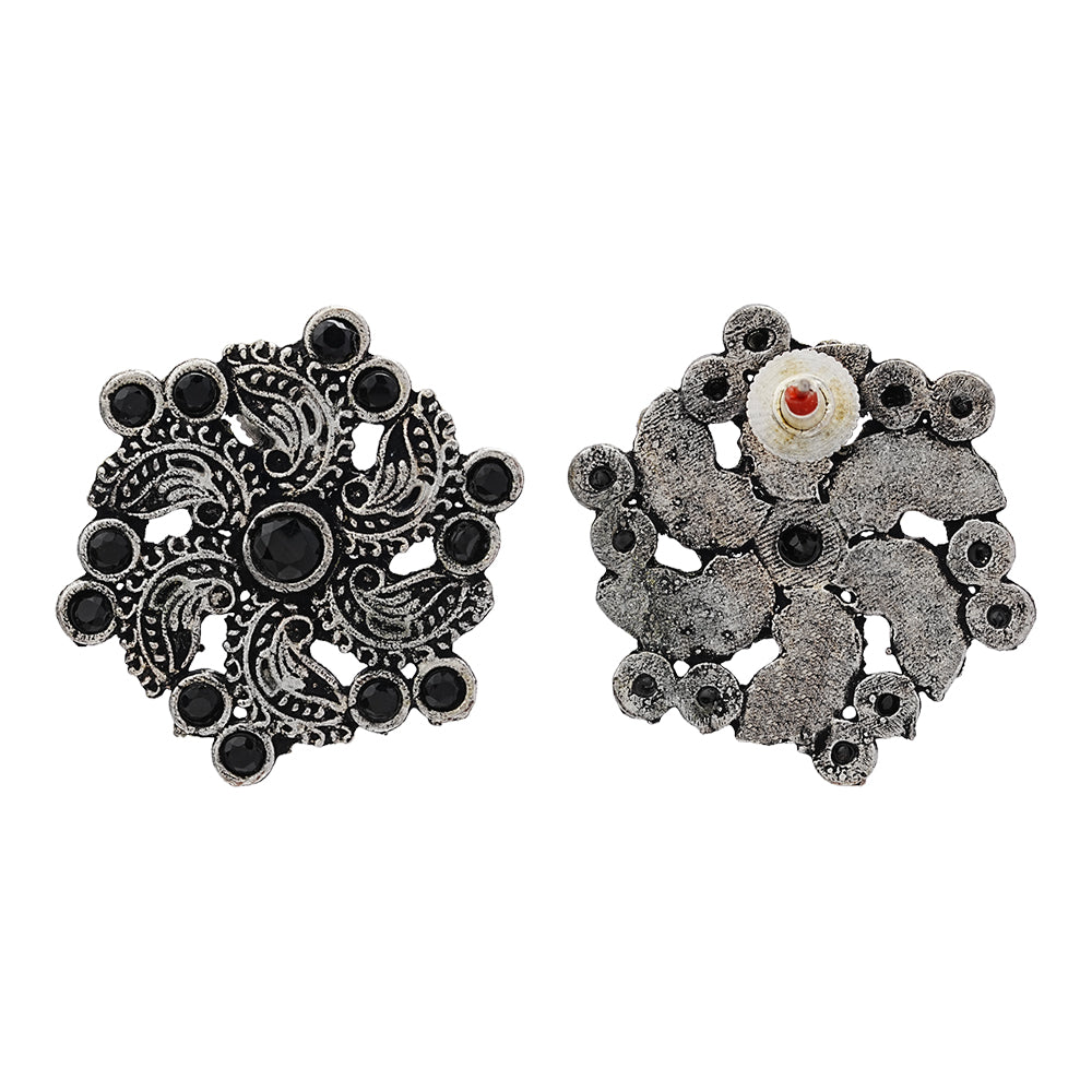 Aabroo sparkle stud earrings (Black)