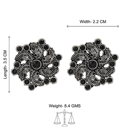 Aabroo sparkle stud earrings (Black)