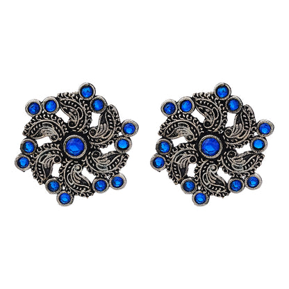 Aabroo sparkle stud earrings (Blue)