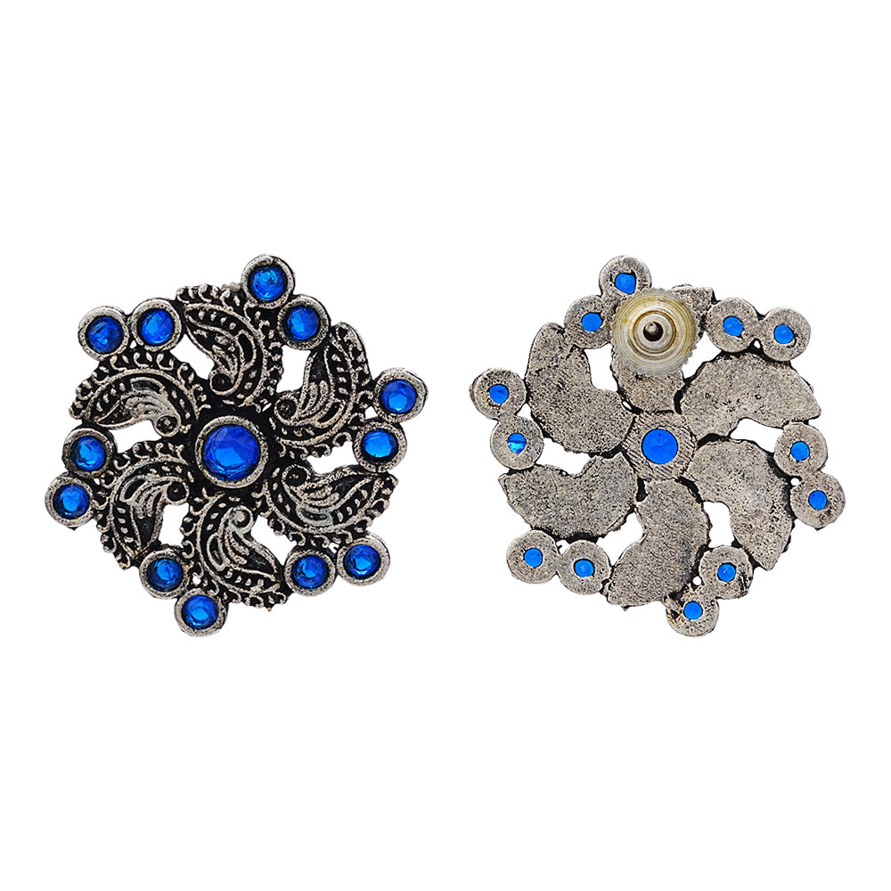 Aabroo sparkle stud earrings (Blue)
