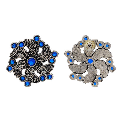 Aabroo sparkle stud earrings (Blue)