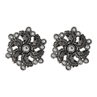 Aabroo sparkle stud earrings (White)