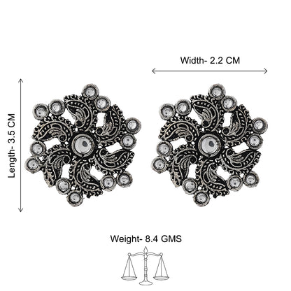 Aabroo sparkle stud earrings (White)