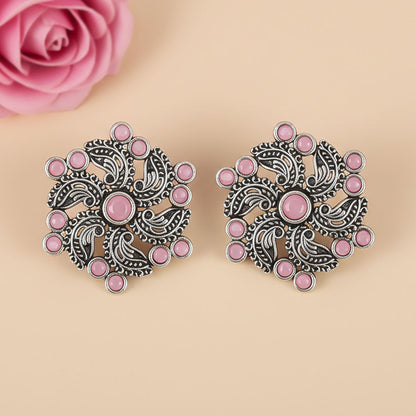 Aabroo sparkle stud earrings (Baby Pink)