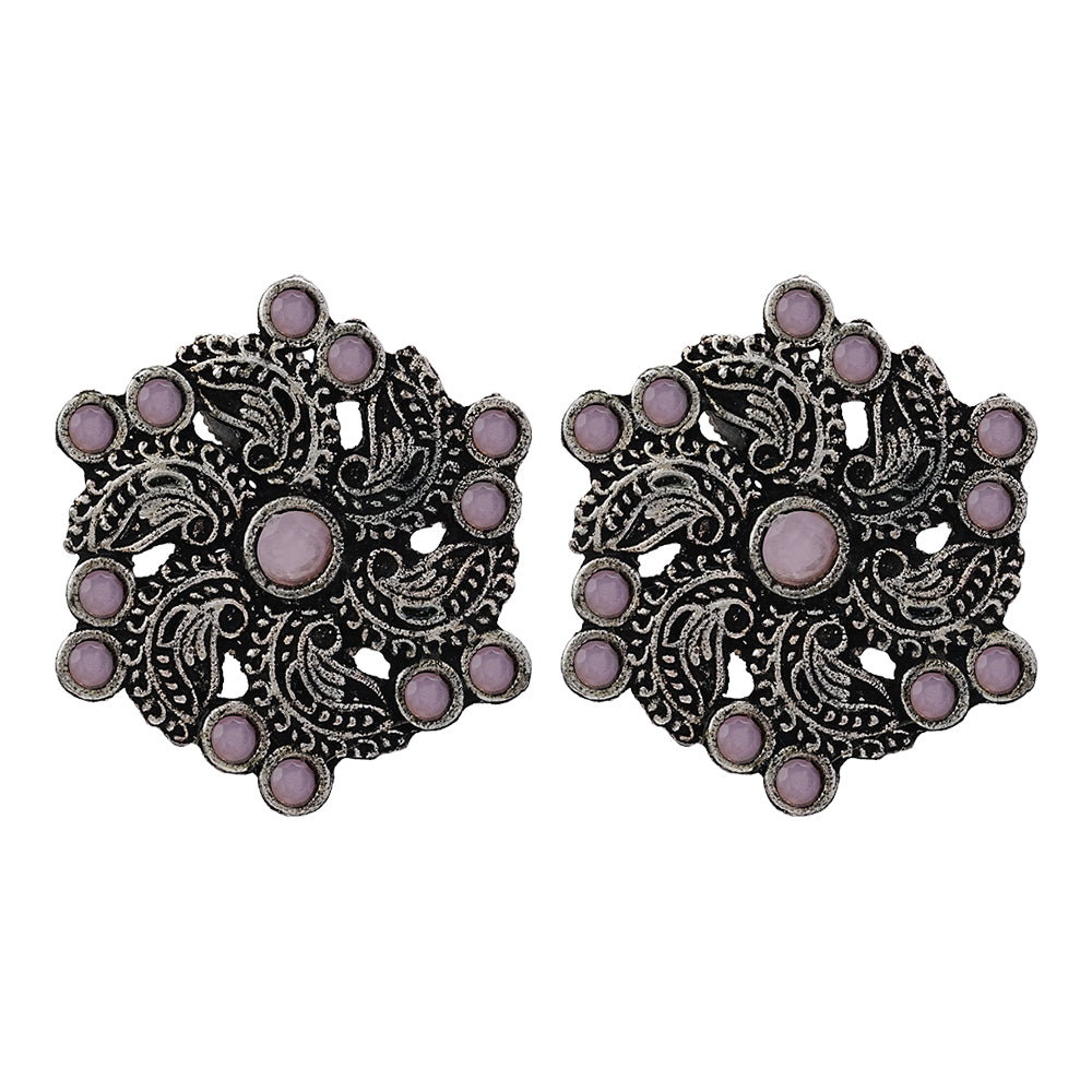 Aabroo sparkle stud earrings (Baby Pink)