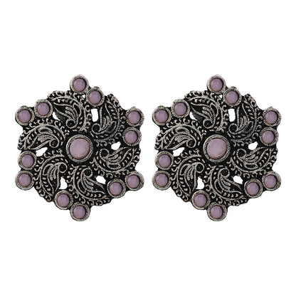 Aabroo sparkle stud earrings (Baby Pink)