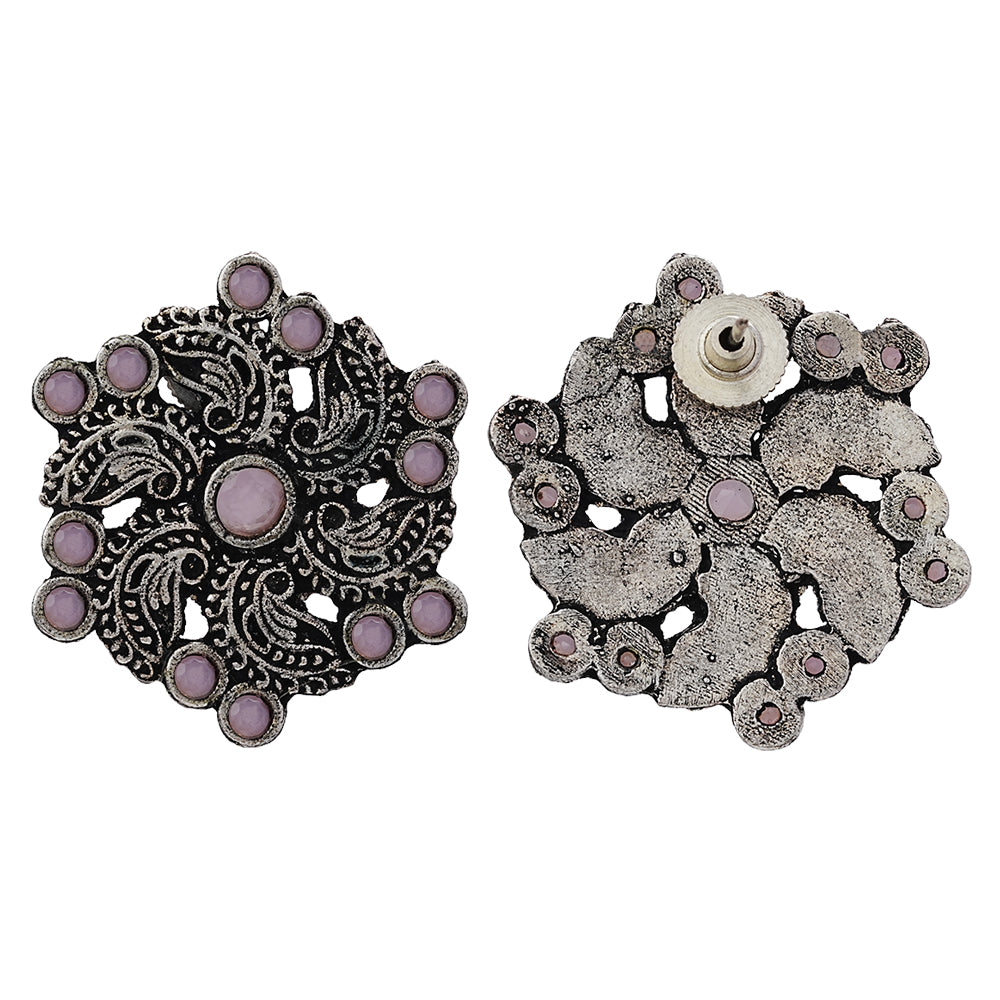 Aabroo sparkle stud earrings (Baby Pink)