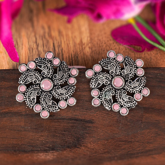 Aabroo sparkle stud earrings (Baby Pink)