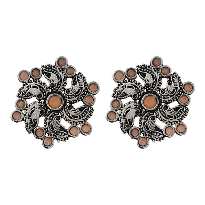 Aabroo sparkle stud earrings (Light Orange)