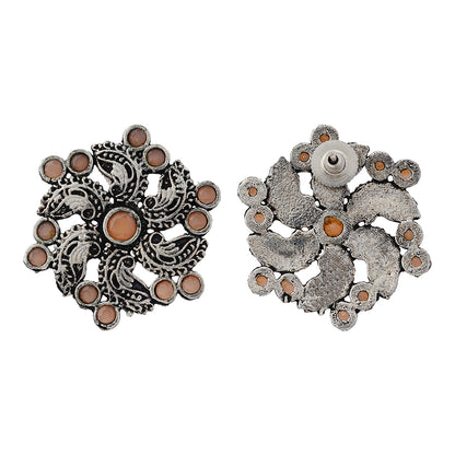 Aabroo sparkle stud earrings (Light Orange)